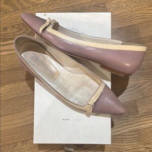 Marc Jacobs Two-Tone Leather Ballet Flats – Mauve & Cream